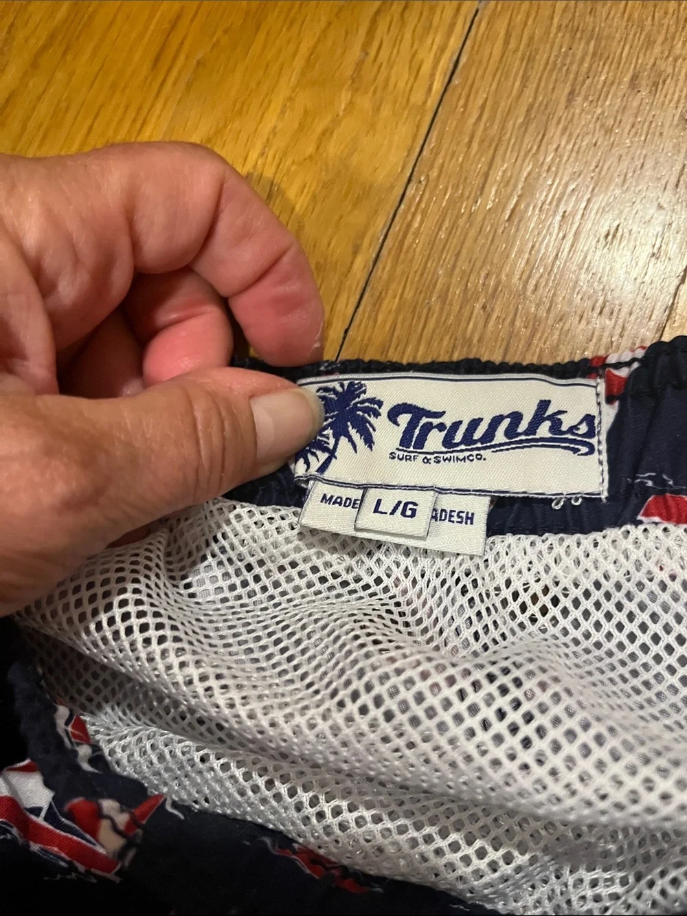 Men's Navy Sailboat Swim Trunks with Drawstring Waist